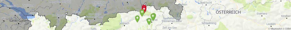 Kartenansicht für Apotheken-Notdienste in der Nähe von Niederndorferberg (Kufstein, Tirol)